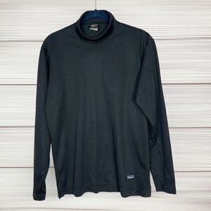 Patagonia Capilene Men’s Black Long Sleeve Turtleneck Tee Pullover USA made S